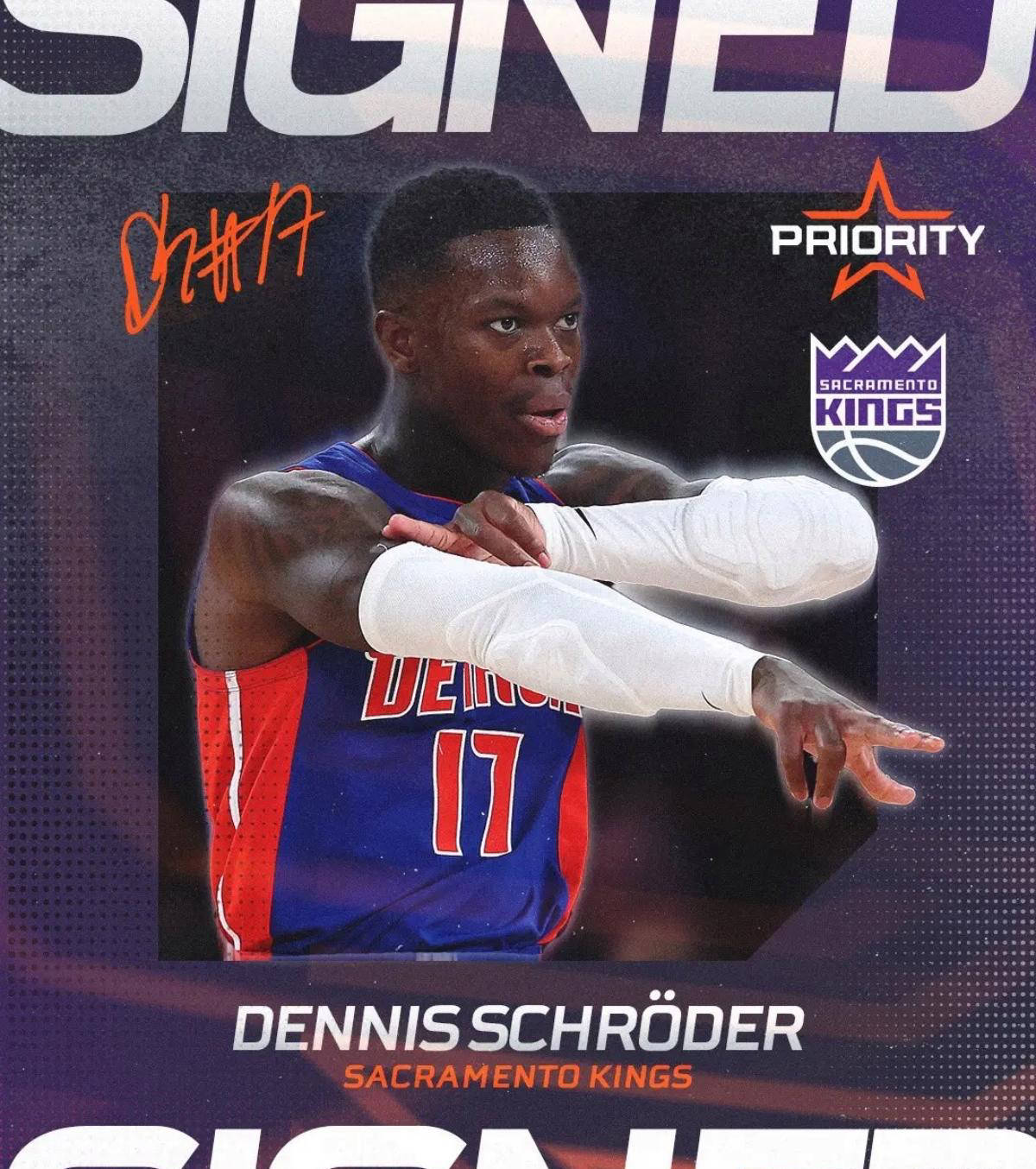 丹尼斯施罗德正式签约萨克拉门托国王，合同价值4500万美元