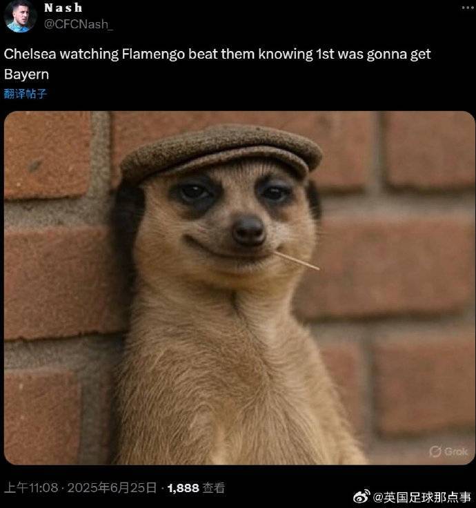 切尔西球迷感谢弗拉门戈战胜切尔西，甚至跑到弗拉门戈官推下感谢